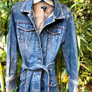 Women’s L GAP blue Jean trench coat